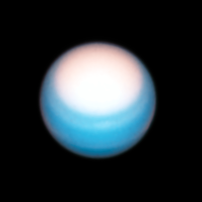 Uranus par Hubble le 25 octobre 2021. Crédit : SCIENCE: NASA, ESA, Amy Simon (NASA-GSFC), Michael H. Wong (UC Berkeley) / IMAGE PROCESSING: Alyssa Pagan (STScI) 