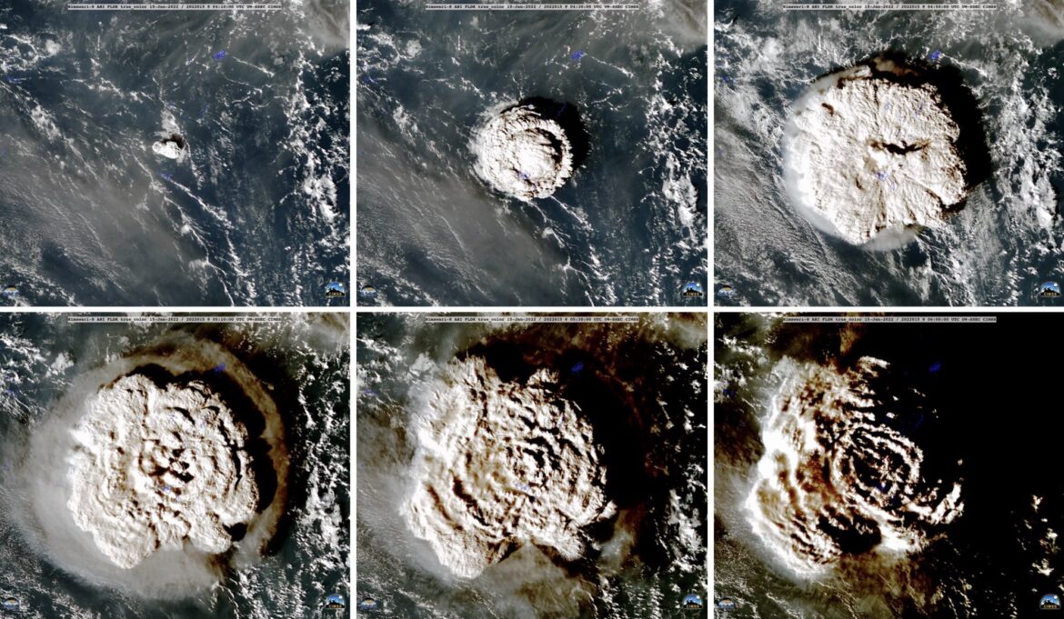 Le volcan Hunga Tonga sous l’œil des satellites