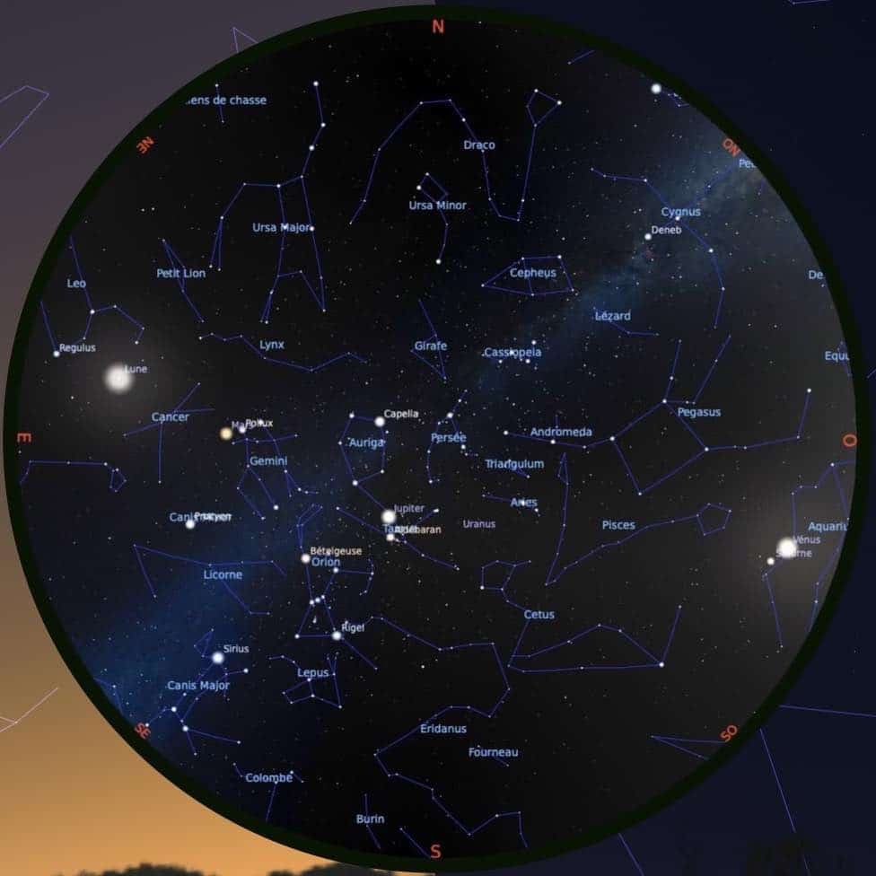Le ciel de janvier 2025