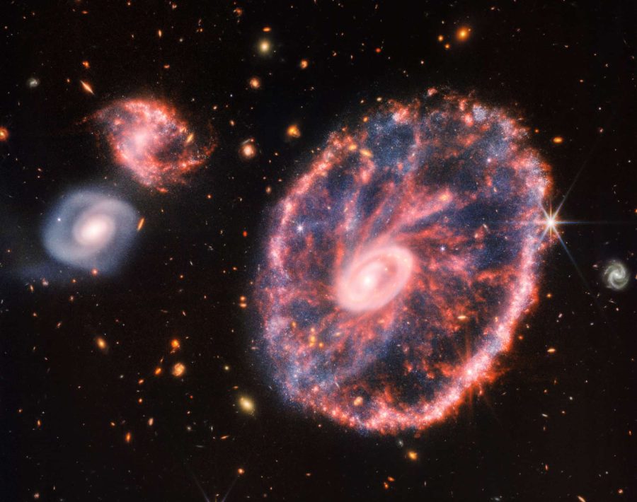 Galaxie de la roue de chariot vue par NirCam du JWST