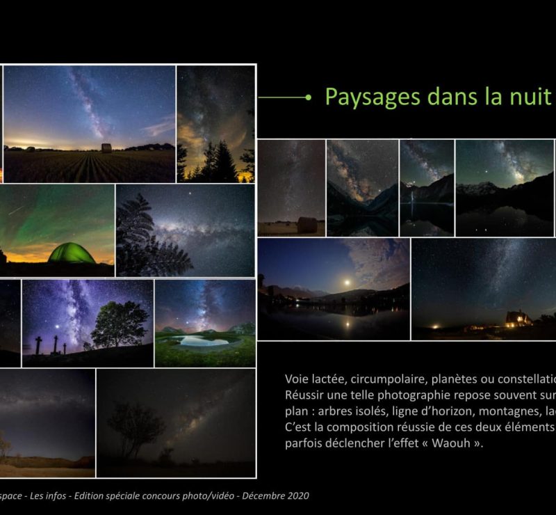 xemples de photographies proposées à la première édition du concours
Ciel, espace et astronomie en 2020.
Illustration AACE - Tous droits réservés sauf autorisation des auteurs des photographies