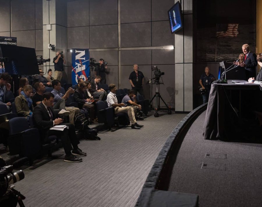 NASA Administrator Bill Nelson provides remarks during a media briefing to discuss the findings from an unidentified anomalous phenomena (UAP) independent study team, Thursday, Sept. 14, 2023, at the Mary W. Jackson NASA Headquarters building in Washington. The UAP independent study team, commissioned in 2022, is a counsel of 16 community experts across diverse areas on matters relevant to potential methods of study for unidentified anomalous phenomena. NASA published the team’s full report online, which aims to inform about what possible data could be collected in the future to shed light on the nature and origin of UAP. Photo Credit: (NASA/Aubrey Gemignani)
