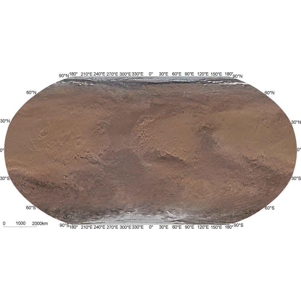 Une carte globale de Mars par Tianwen-1