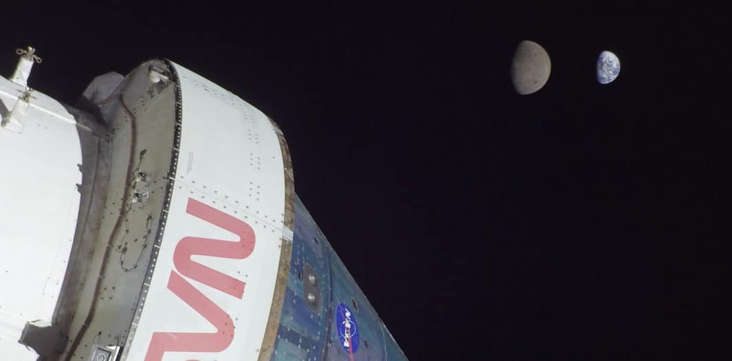 Orion, la Lune et la Terre