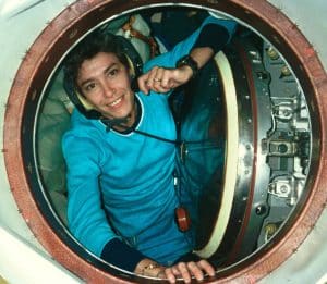 Claudie Haigneré pendant la Mission Cassiopée (1996)